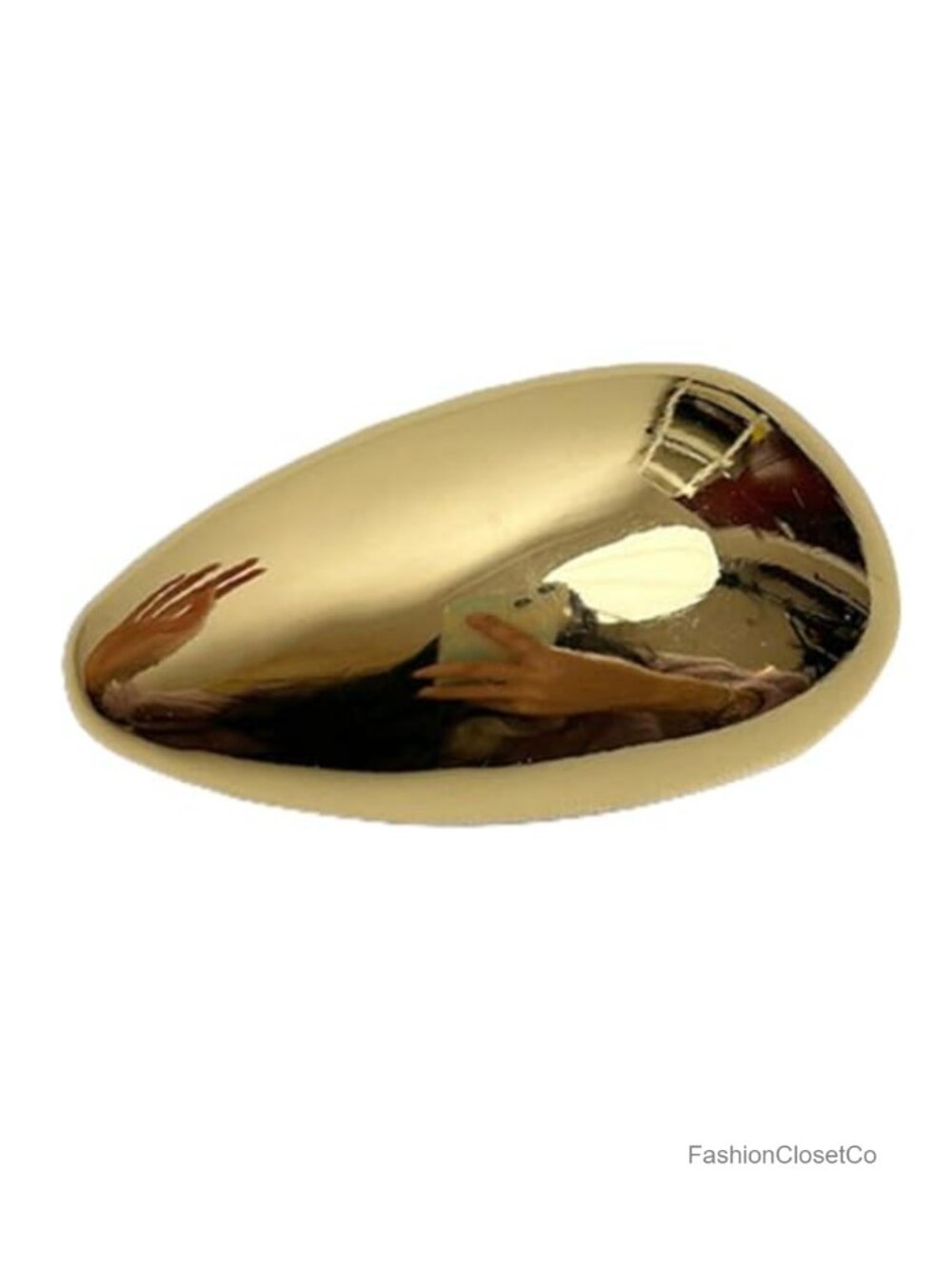 Gold Plated Chunky Teardrop Brooch Minimalist Geometric Waterdrop